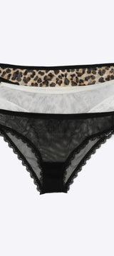 Tripack bikini mesh estampado