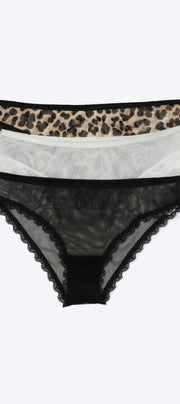 Tripack bikini mesh estampado