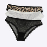 Tripack bikini mesh estampado