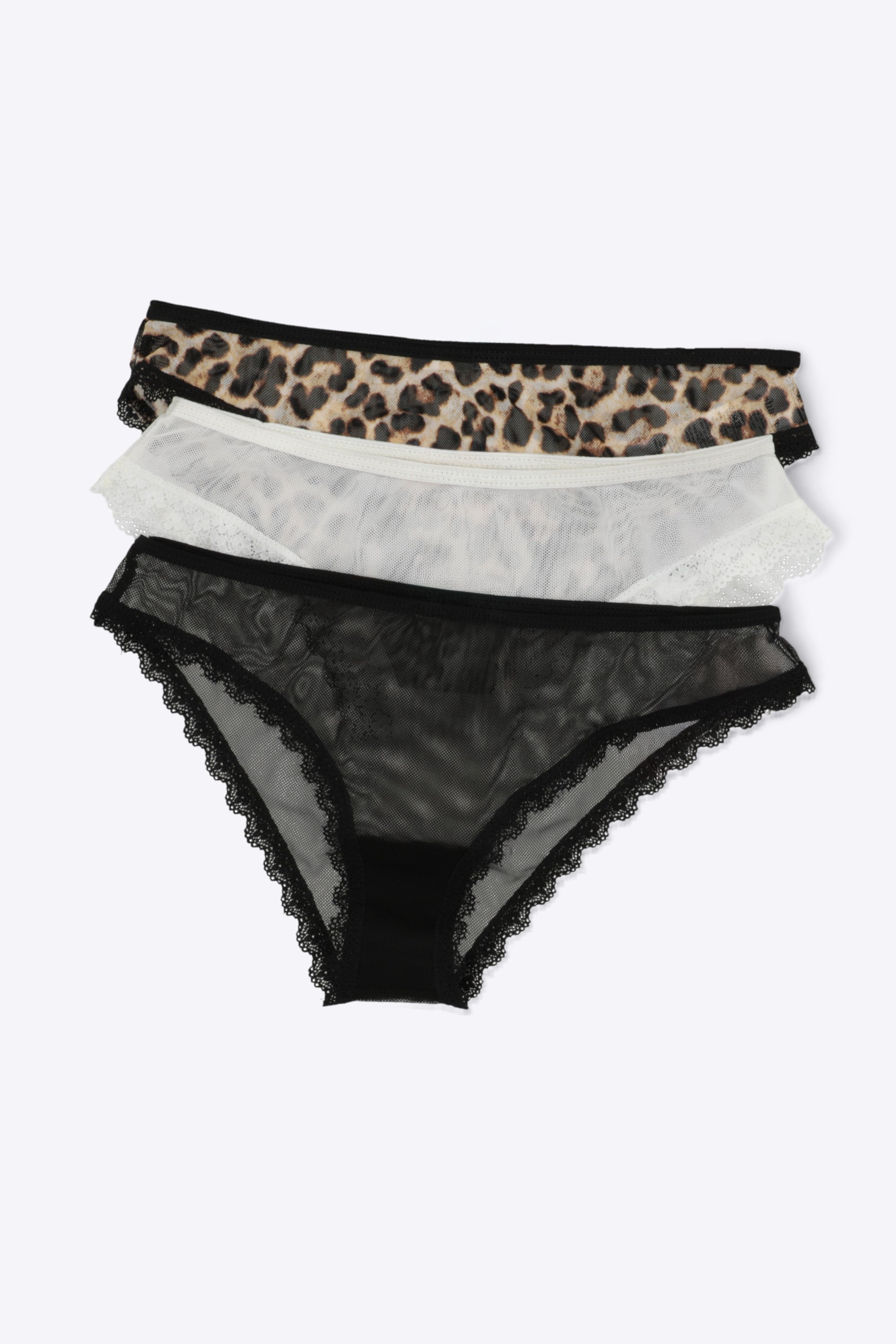 Tripack bikini mesh estampado