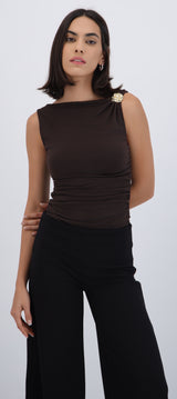 Body drapeado detalle broche