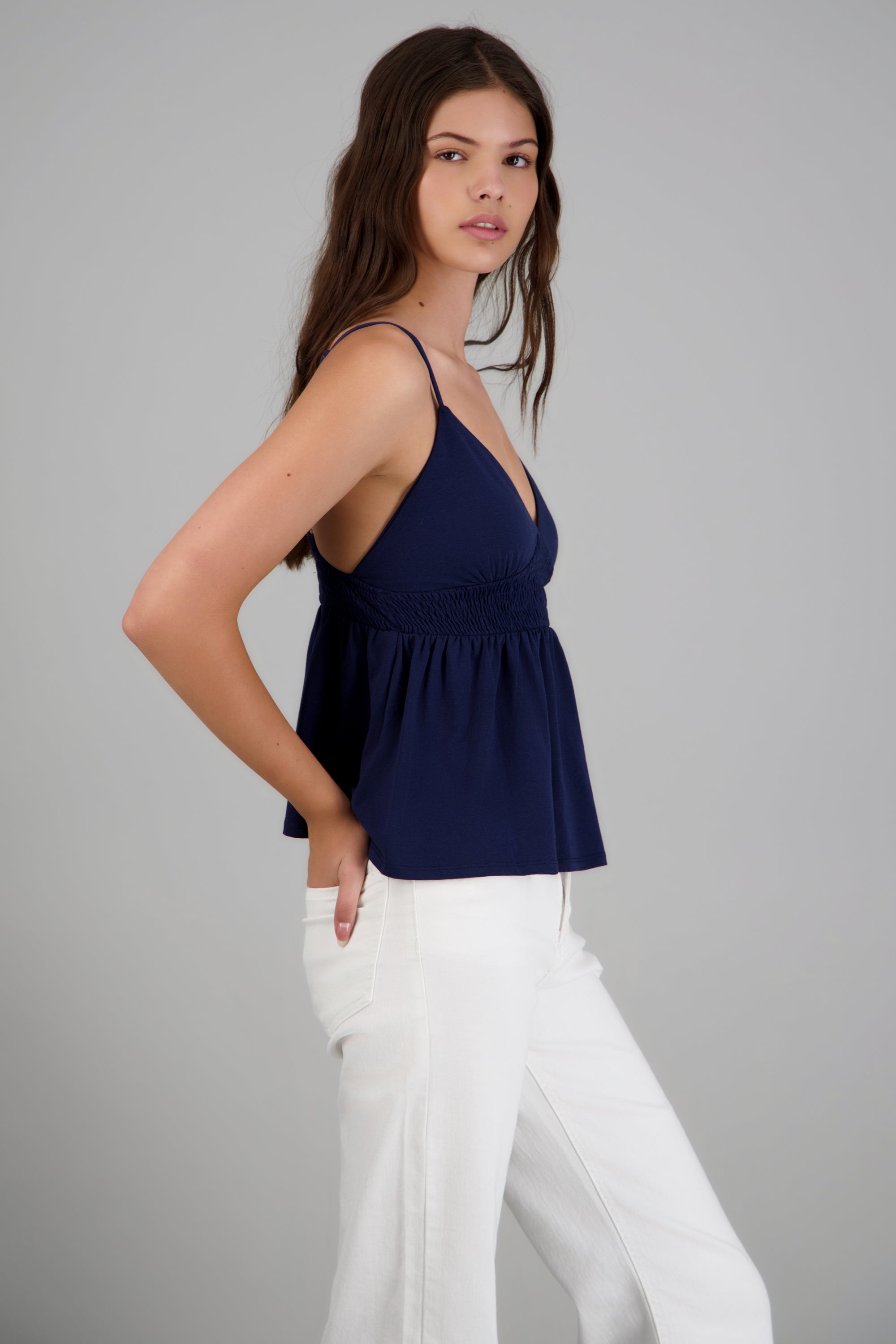 Top peplum tirantes escote v MARINO