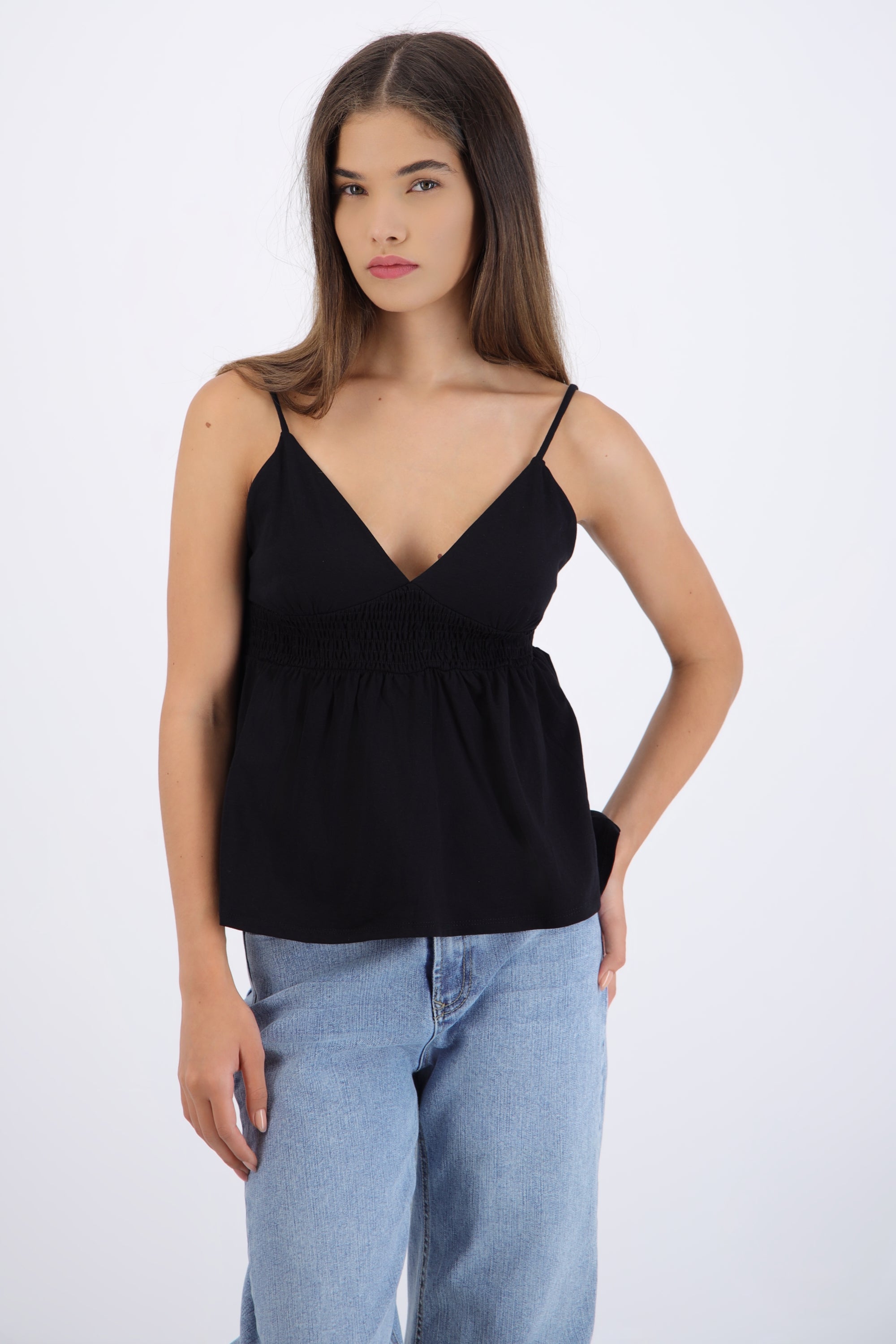 Top peplum tirantes escote v