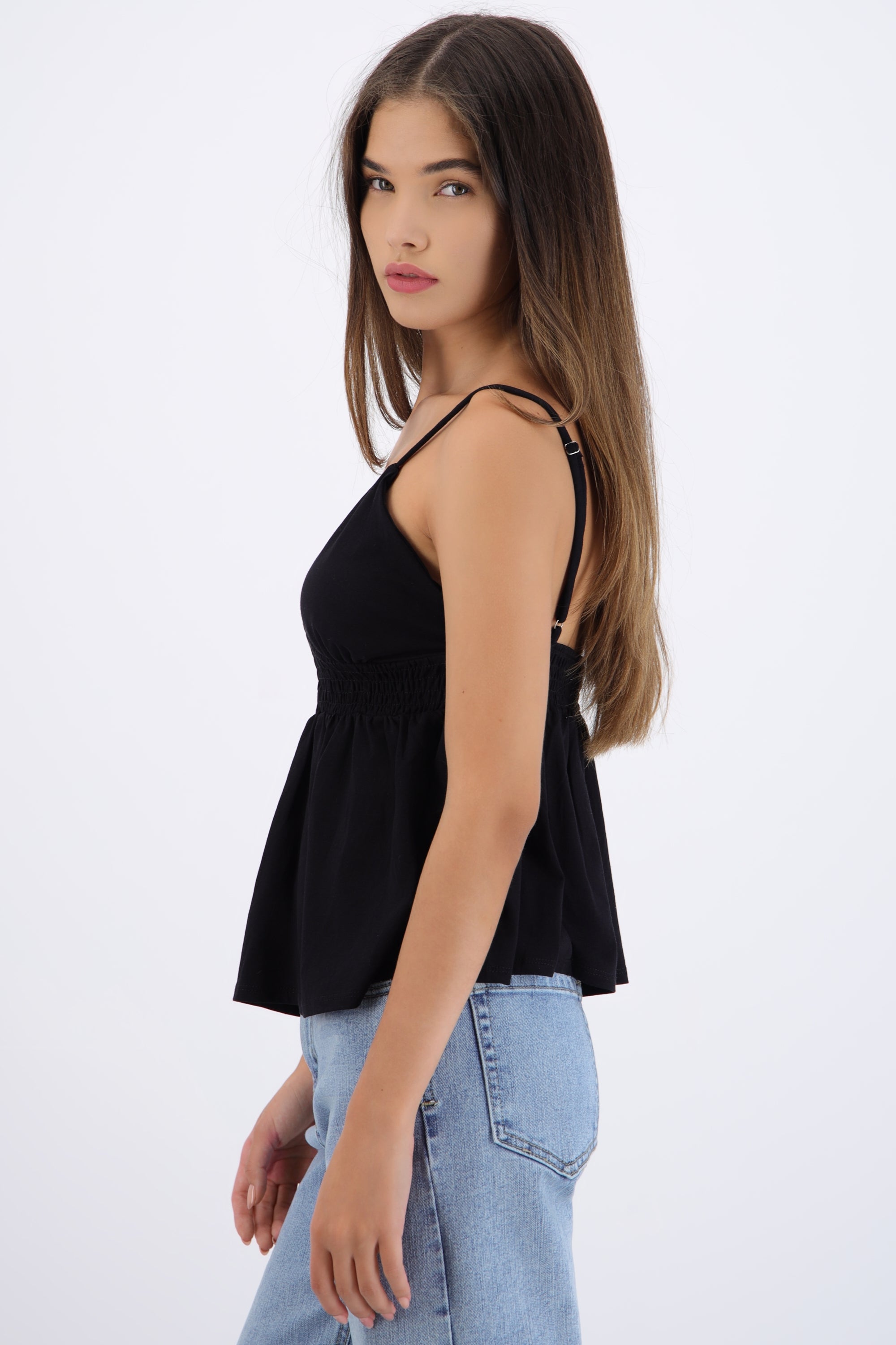 Top peplum tirantes escote v