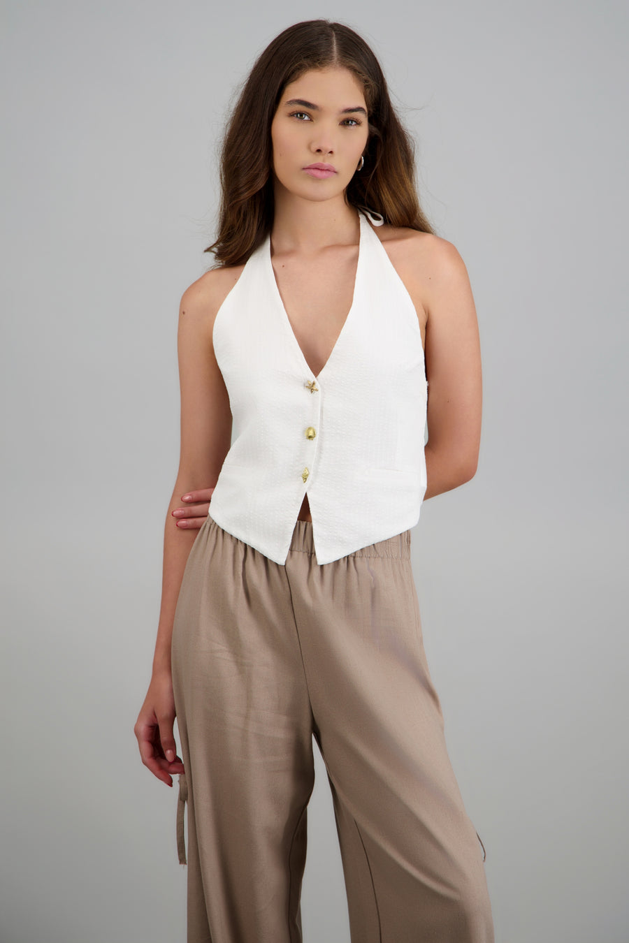 Chaleco botones marinos halter