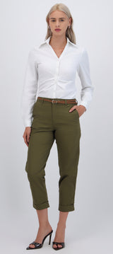 Pantalón chino cinturón trenzado