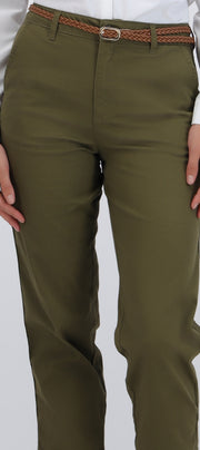 Pantalón chino cinturón trenzado