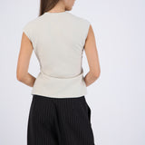 Top tejido suave detalle cintura