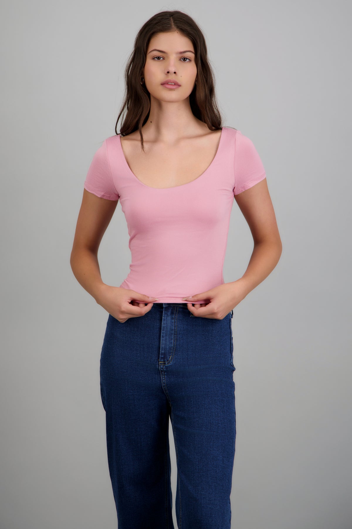 Top basico manga corta ROSA
