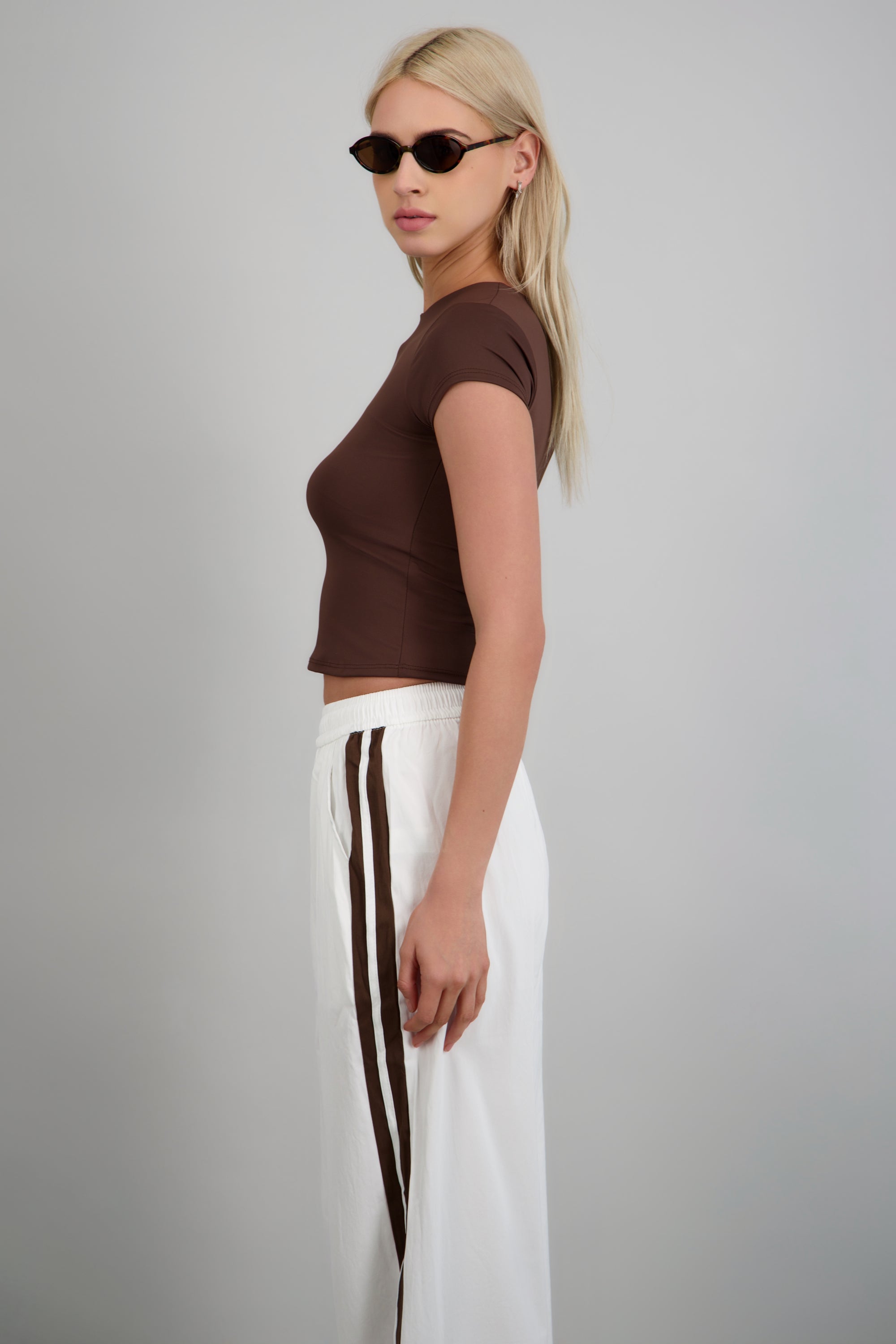 Top cuello redondo manga corta CAFE