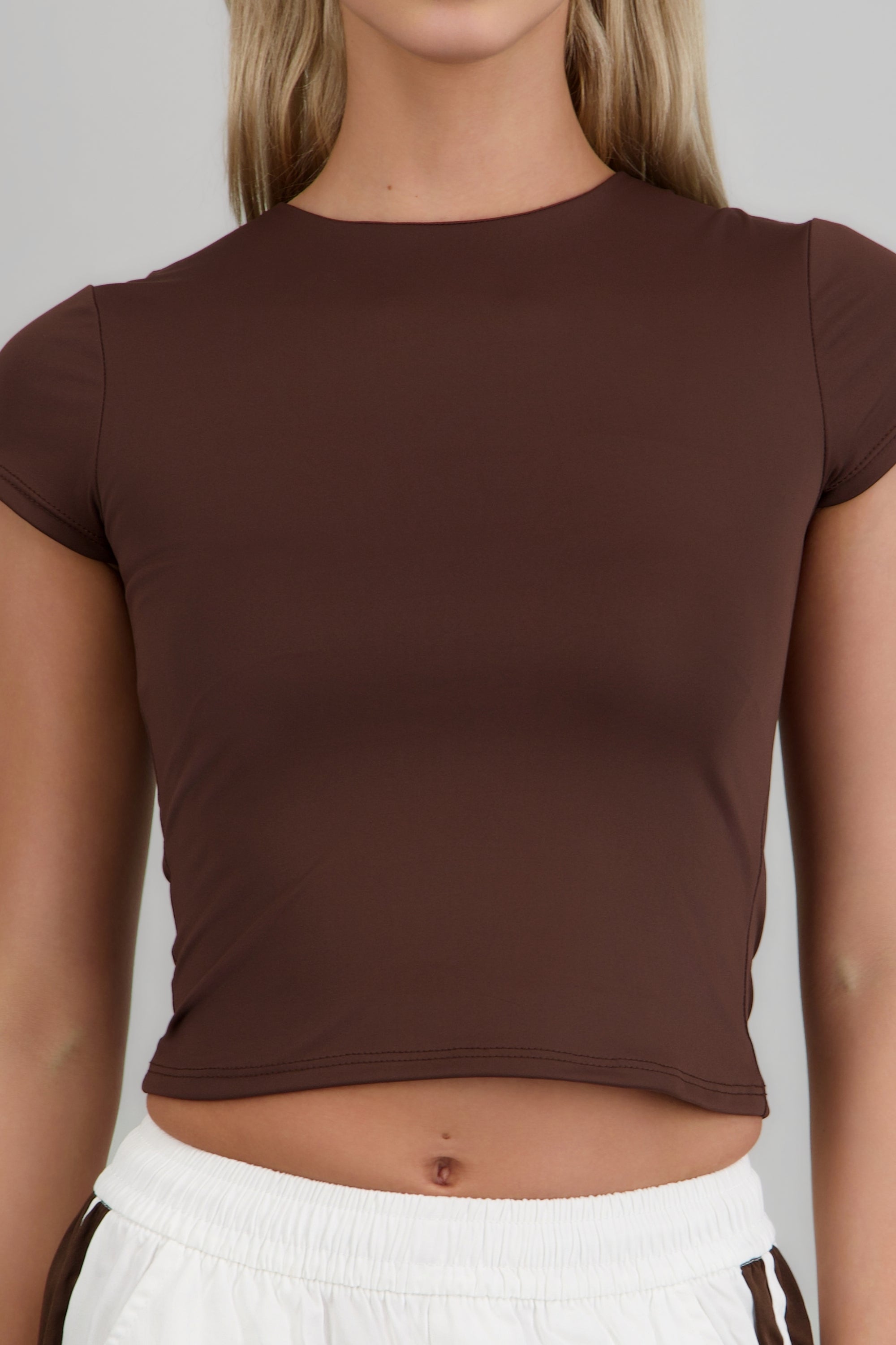 Top cuello redondo manga corta CAFE