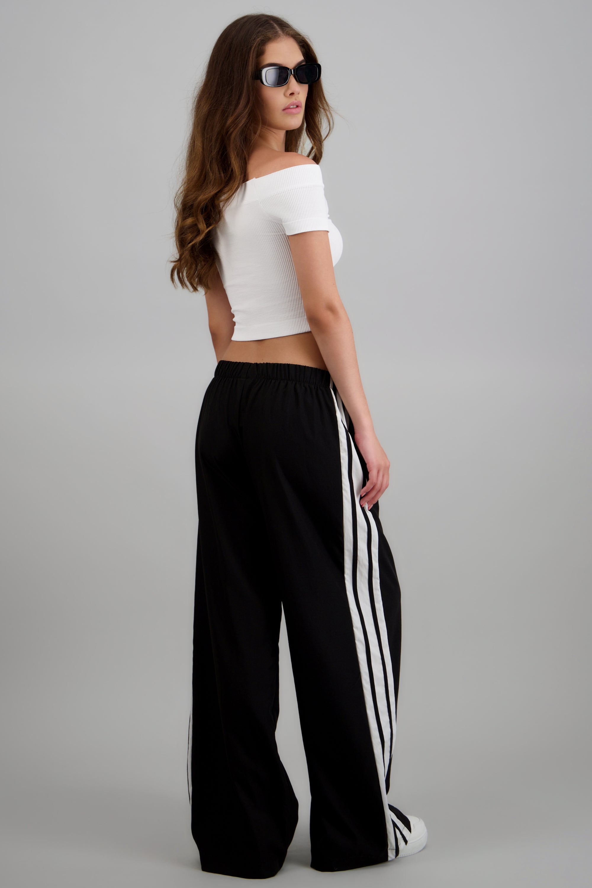 Pantalon pretina elastica detalle rayas NEGRO COMBO