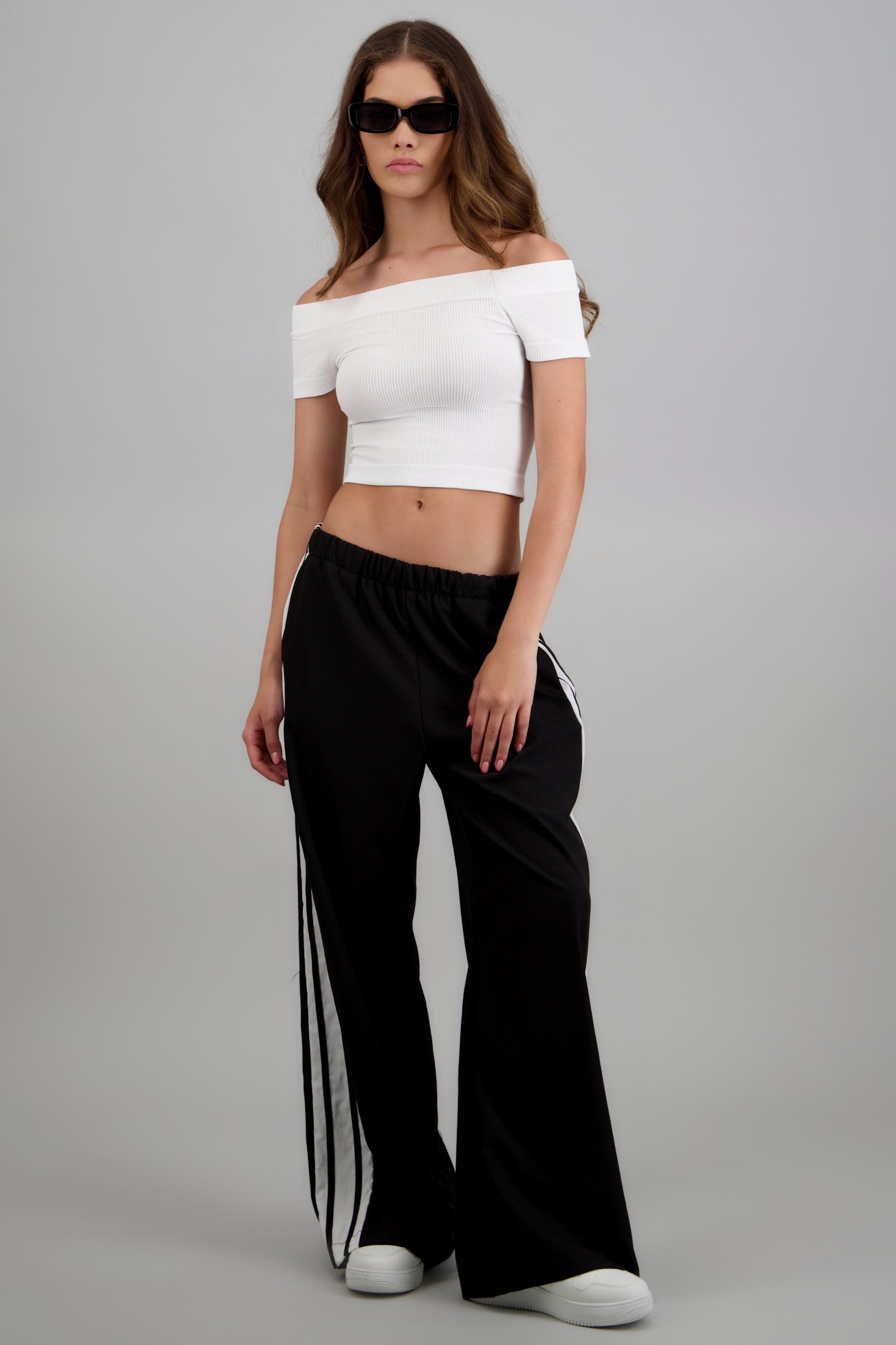 Pantalon pretina elastica detalle rayas NEGRO COMBO