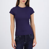 Top manga corta cuello redondo liso