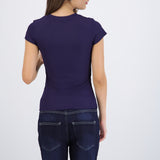 Top manga corta cuello redondo liso