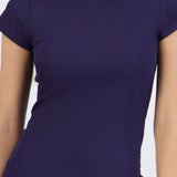 Top manga corta cuello redondo liso