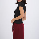 Top manga corta cuello redondo liso