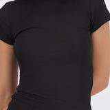 Top manga corta cuello redondo liso