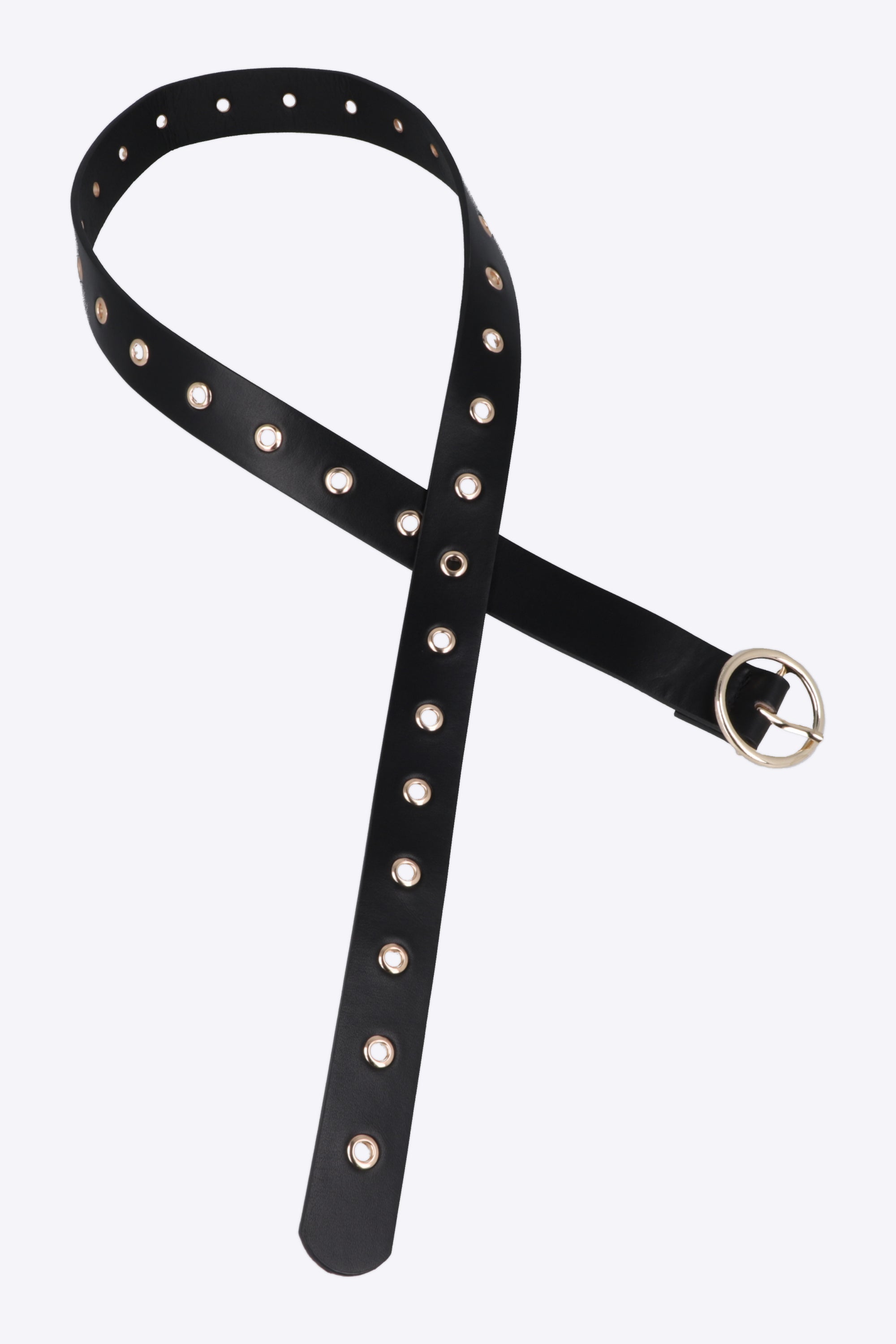 Cinturón eyelets hebilla círculo