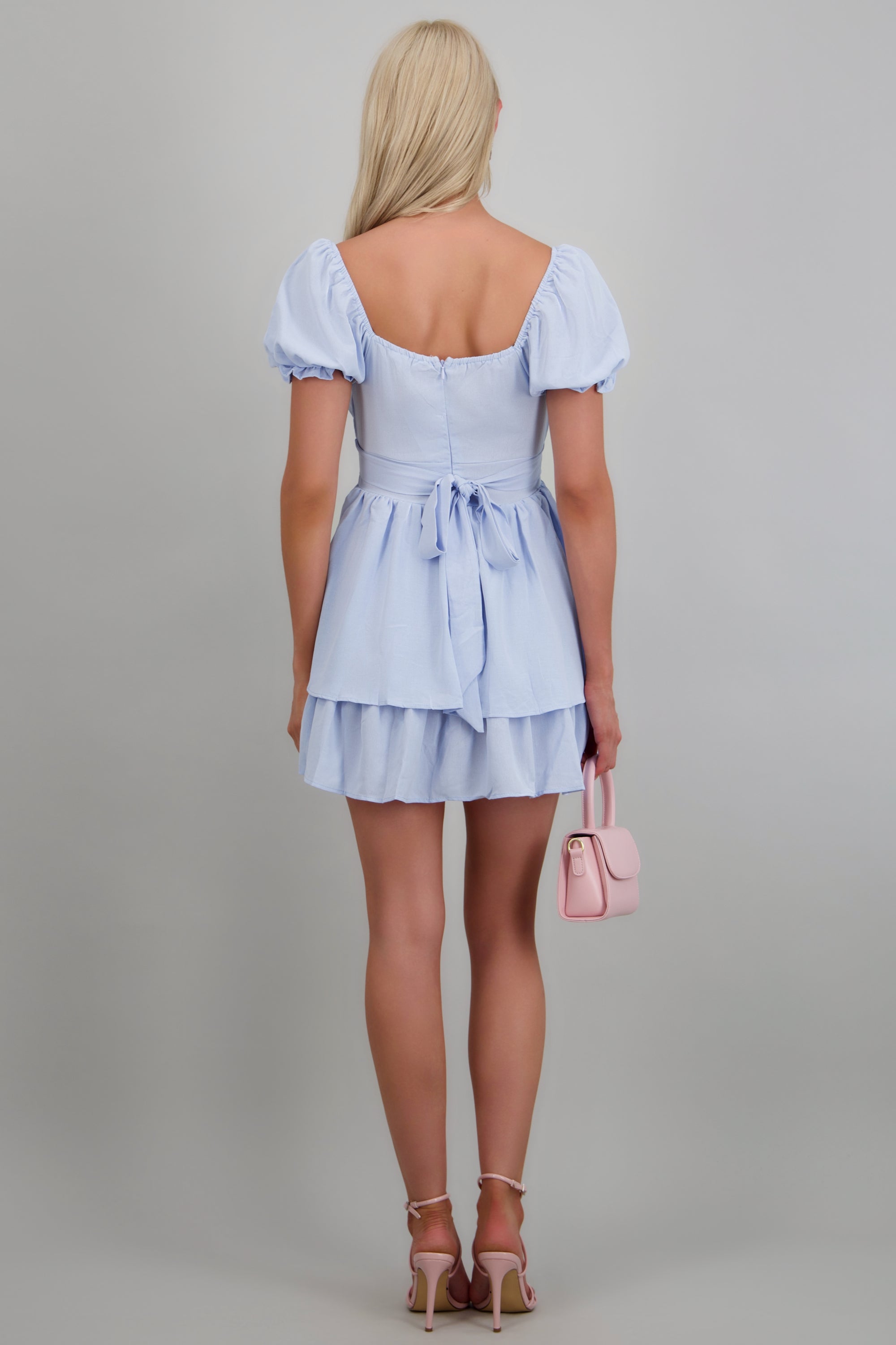 Vestido olanes liso AZUL CIELO