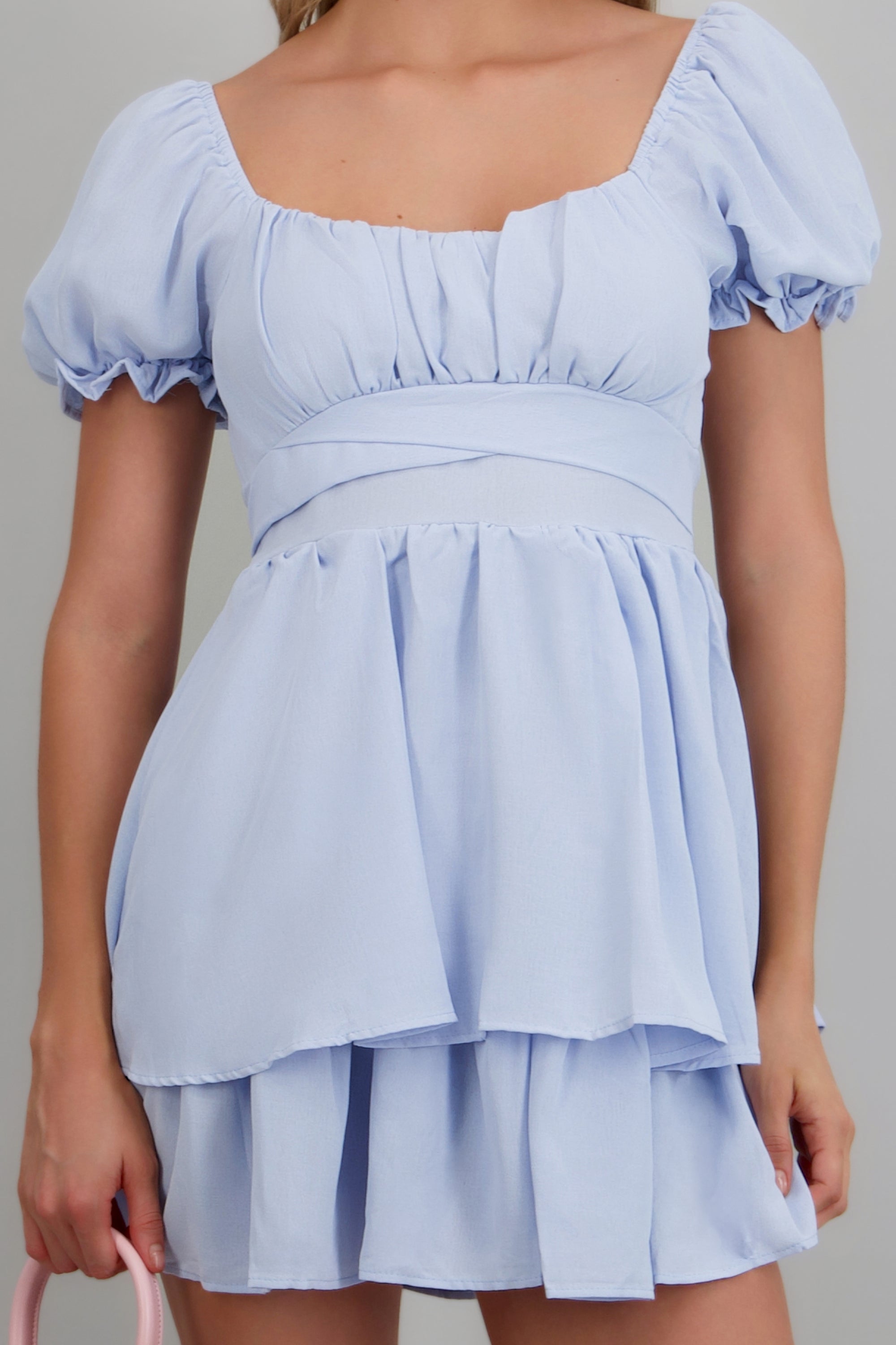 Vestido olanes liso AZUL CIELO