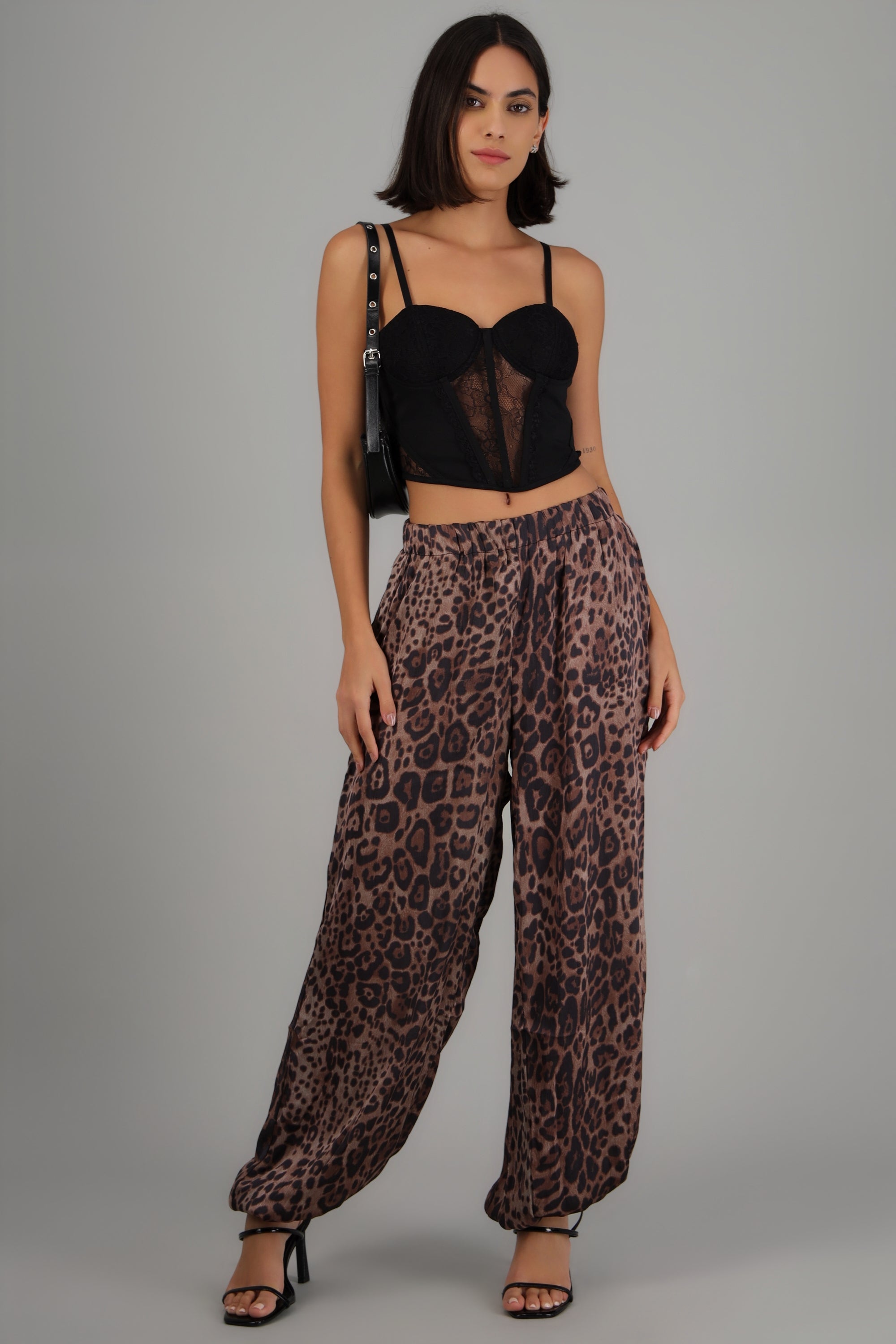Pantalones amplios estampado cheetah CAFE COMBO