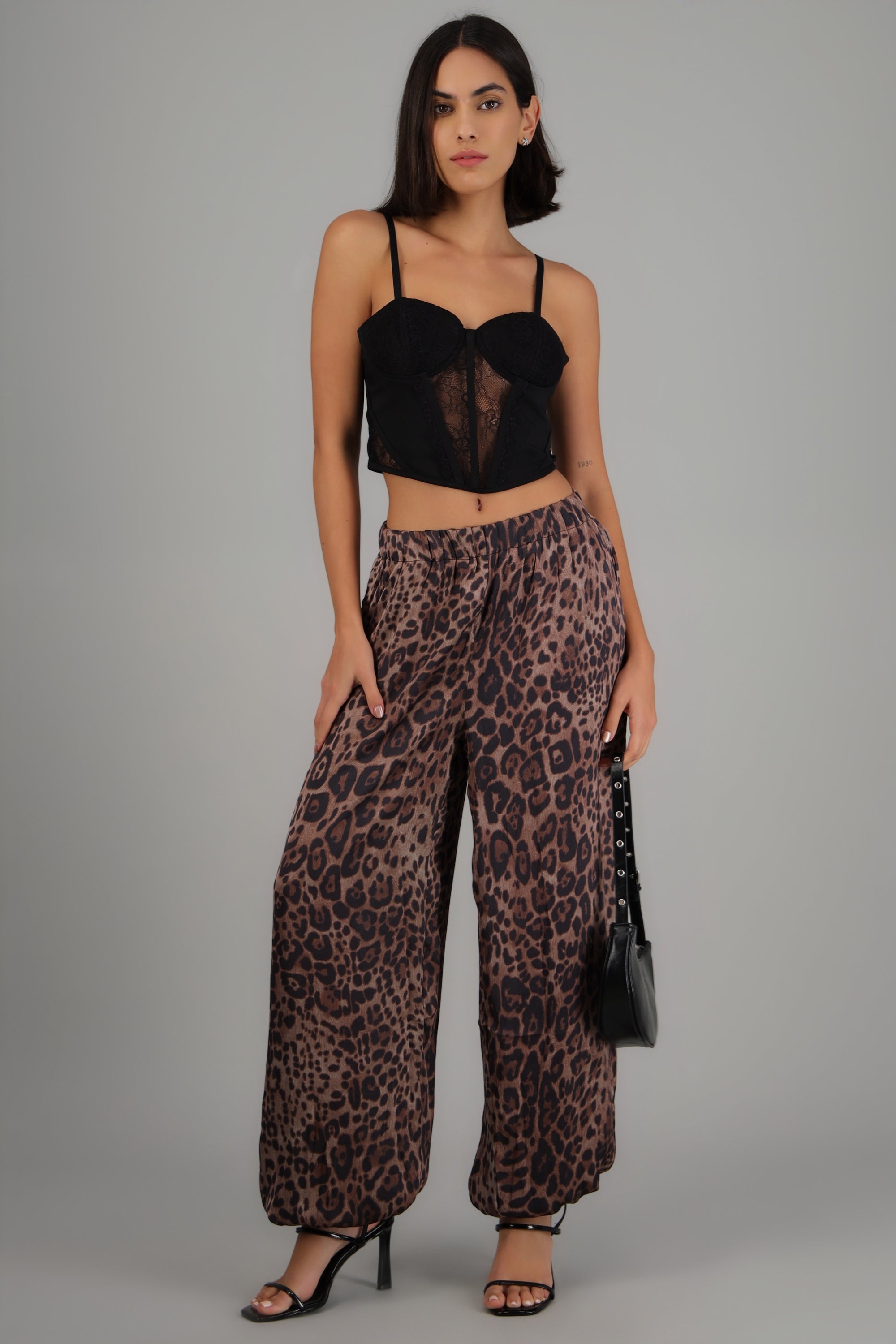 Pantalones amplios estampado cheetah CAFE COMBO