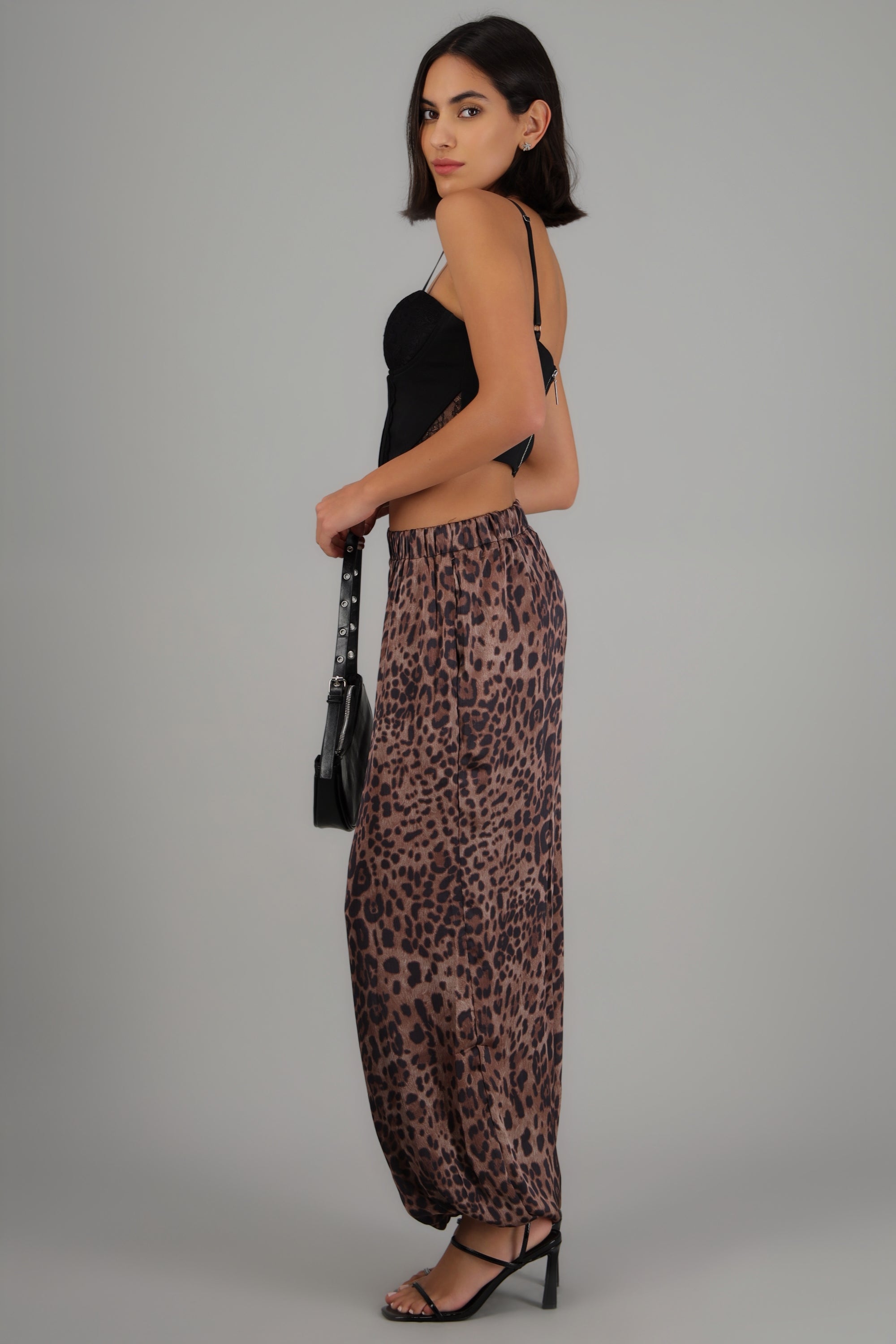 Pantalones amplios estampado cheetah CAFE COMBO