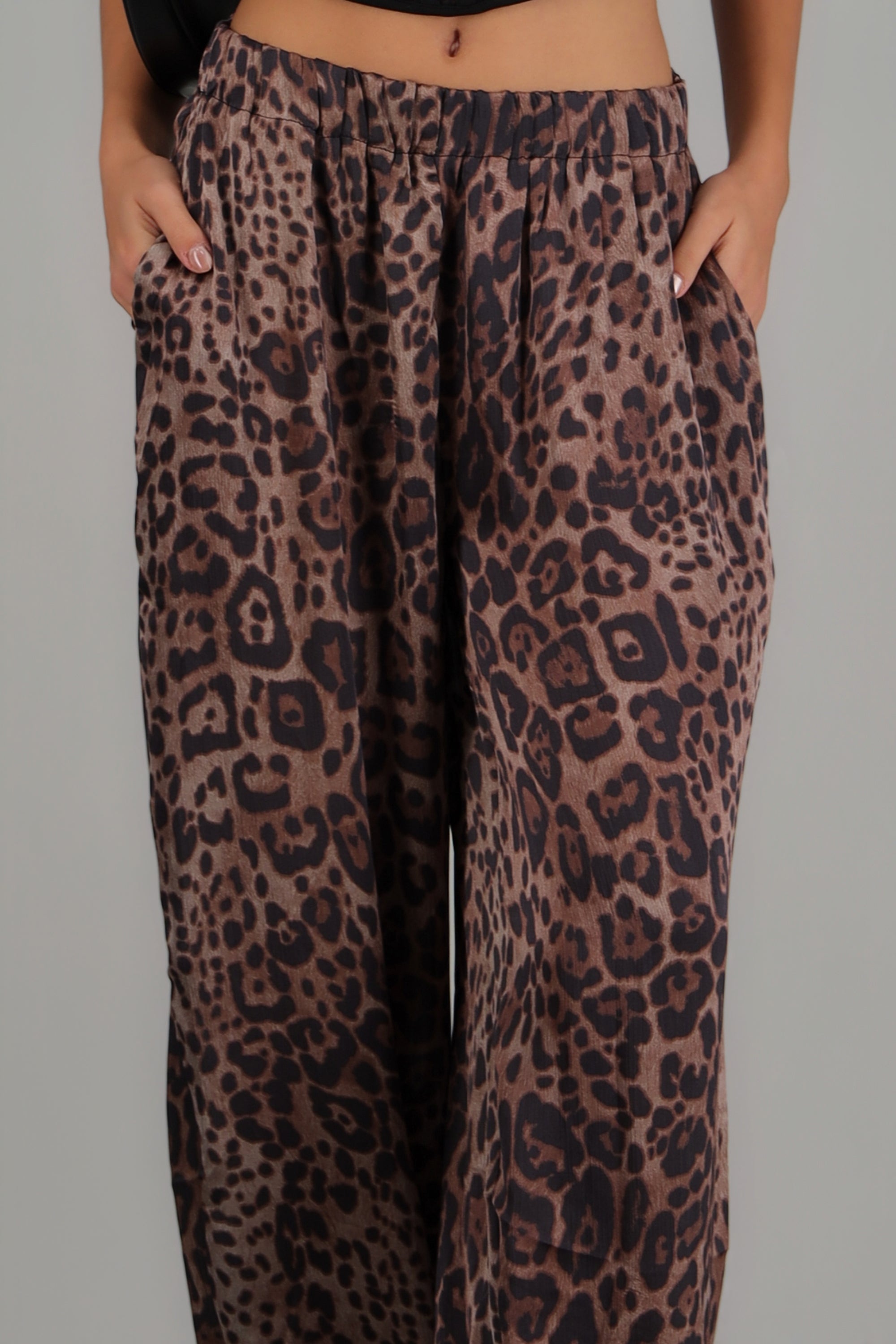 Pantalones amplios estampado cheetah CAFE COMBO