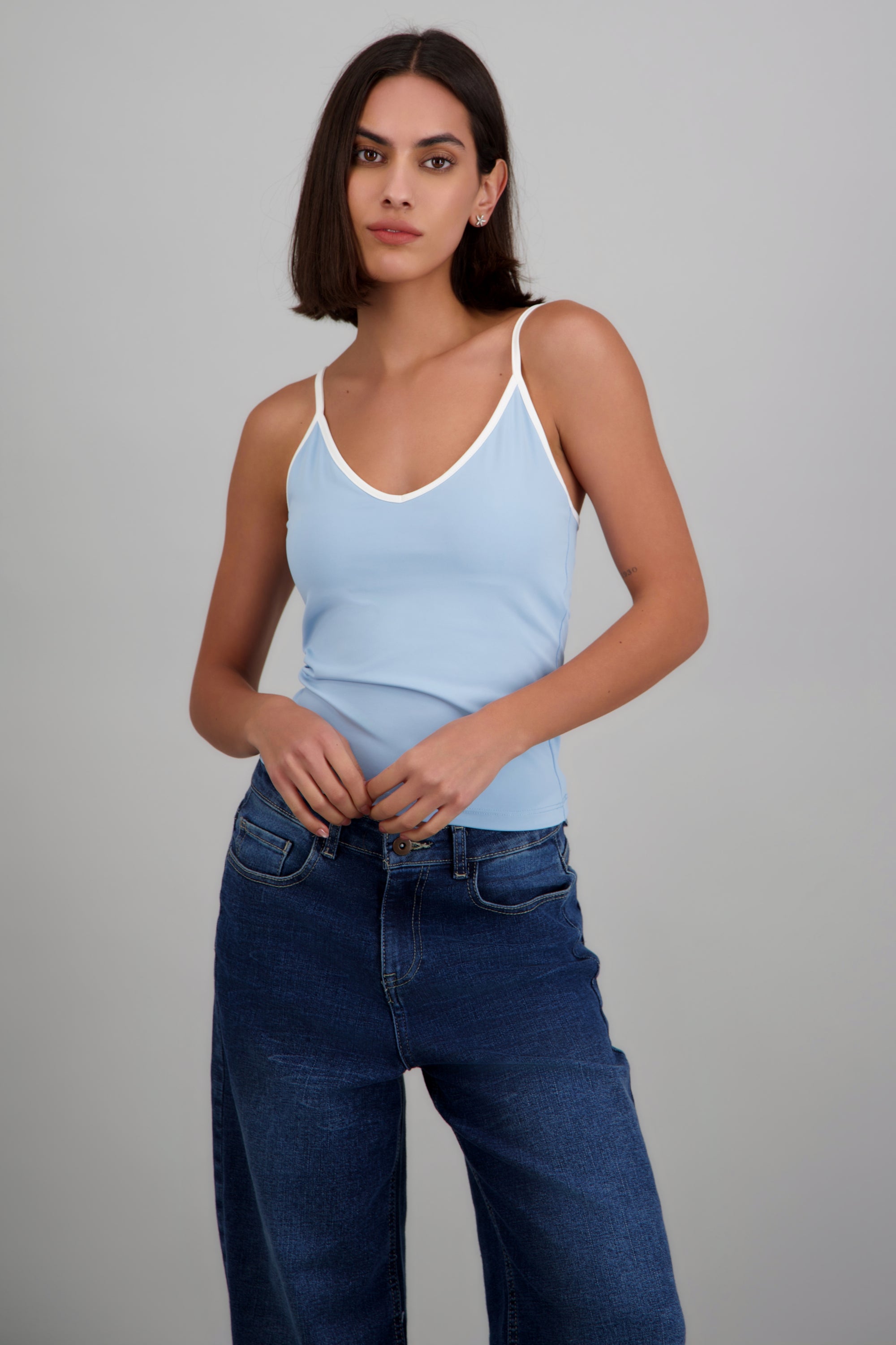 Top tirantes cuello v AZUL