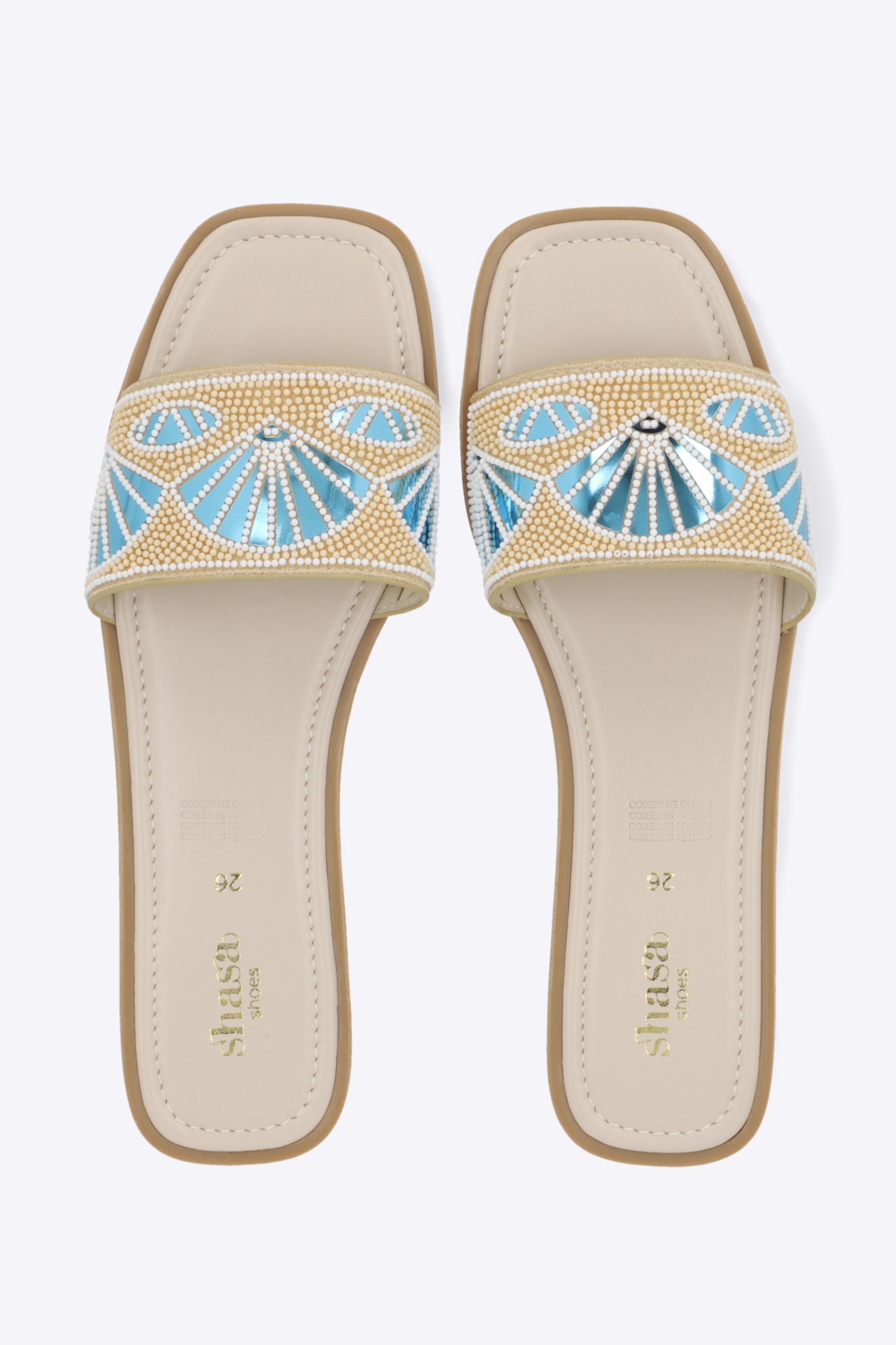 Sandalia mula chaquitas conchas