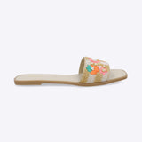 Sandalia mula bordados flores