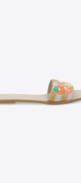 Sandalia mula bordados flores