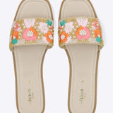 Sandalia mula bordados flores