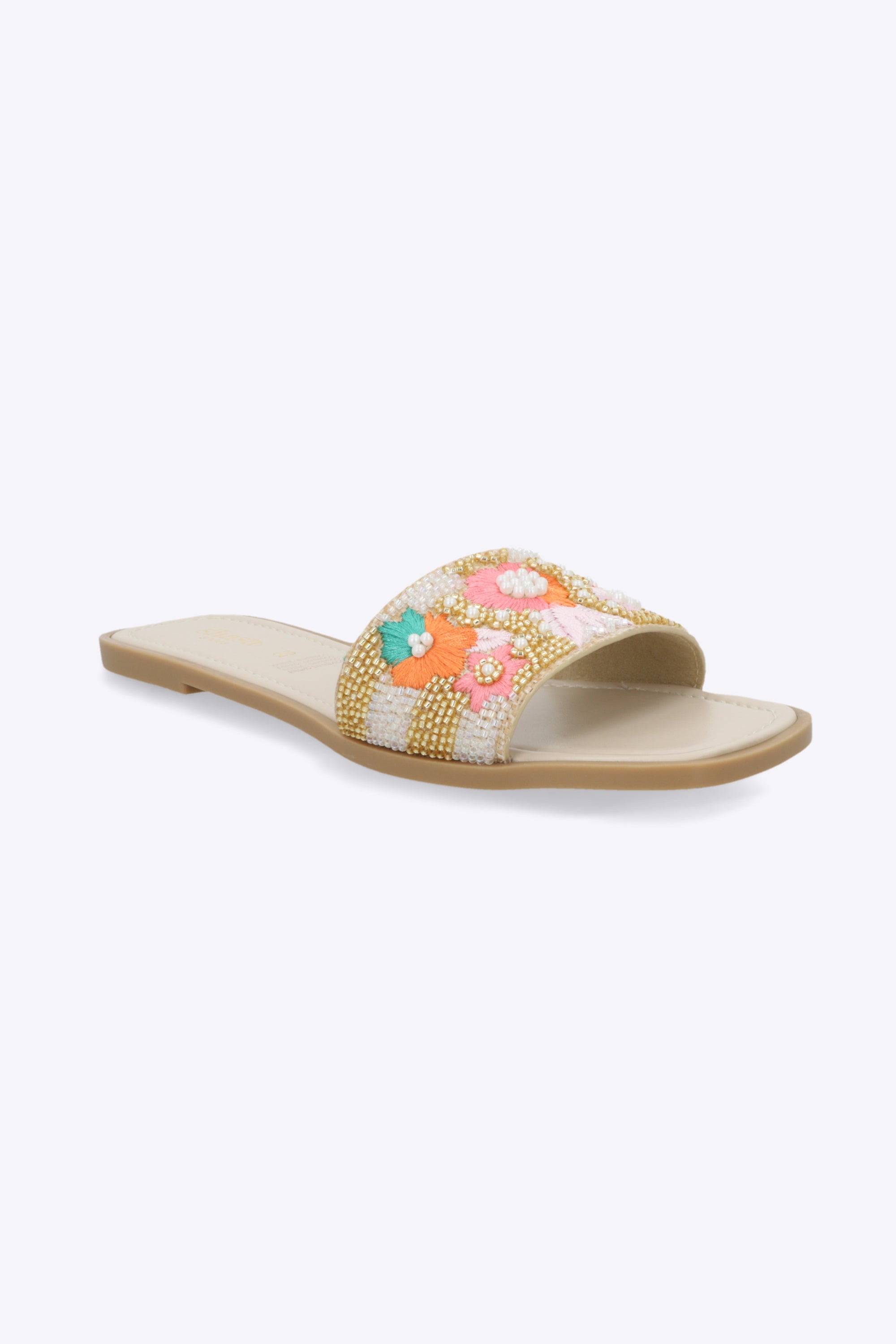Sandalia mula bordados flores