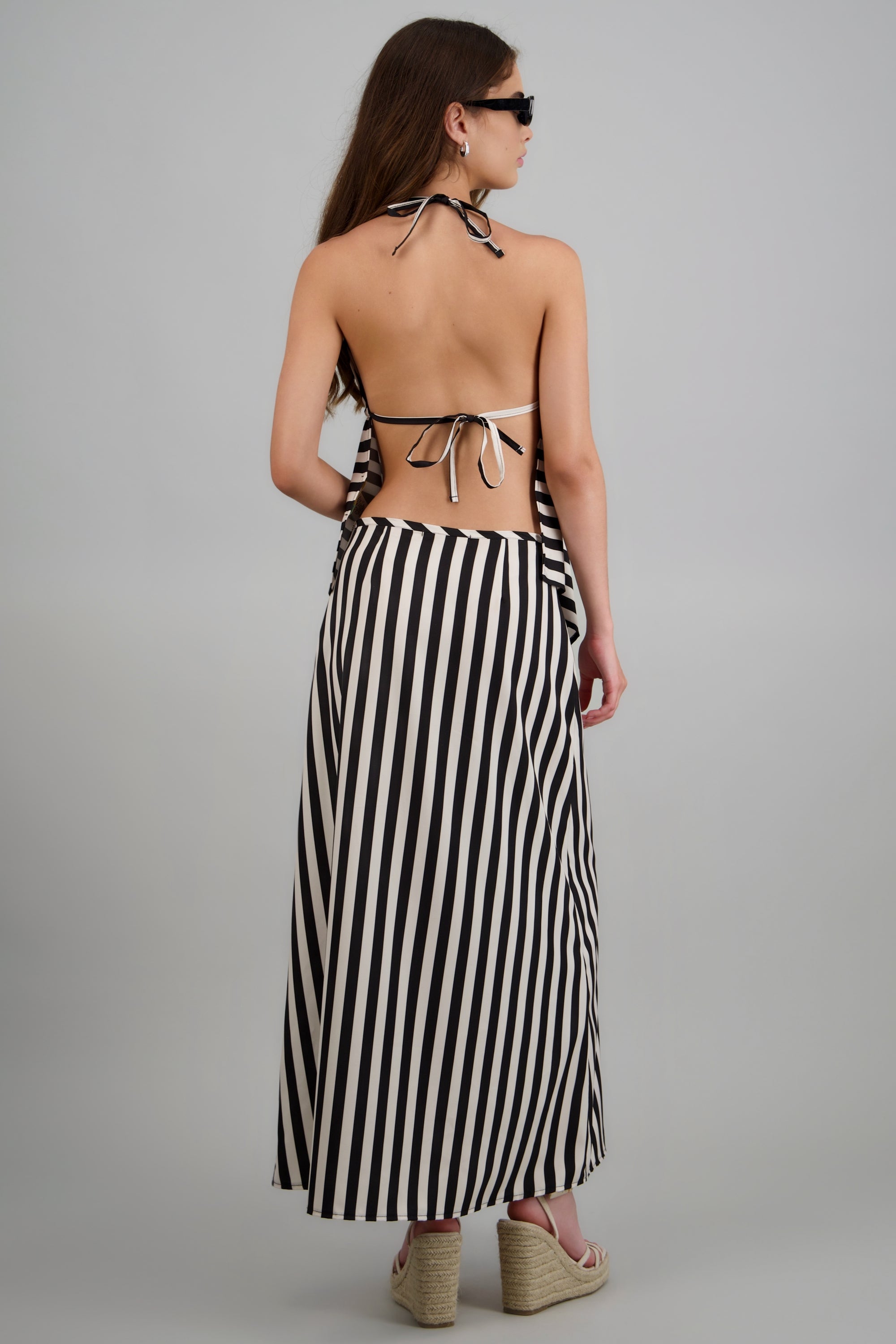 Falda maxi lineas NEGRO COMBO