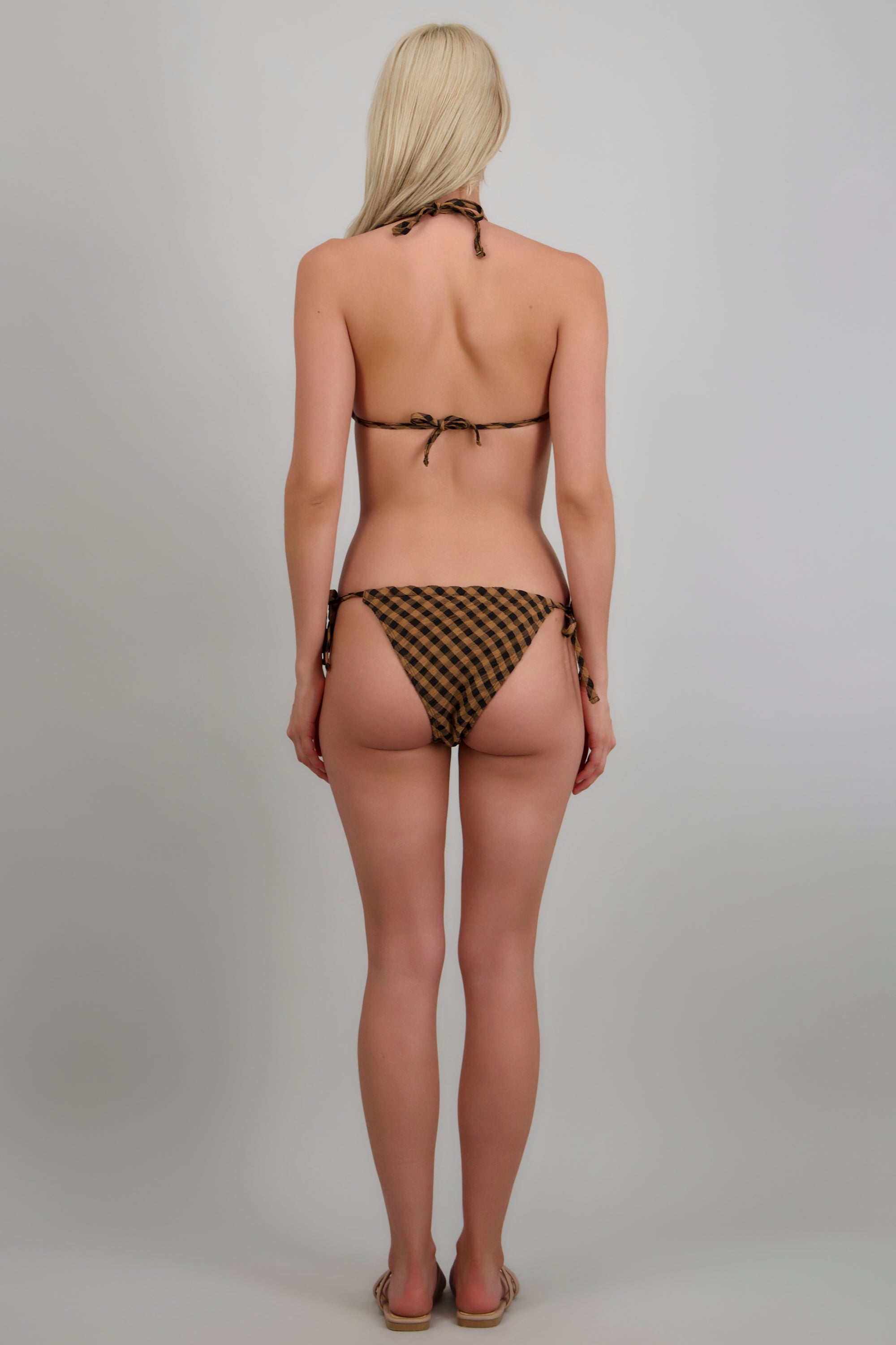 Bikini estampado cuadros textura CAFE COMBO