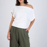 Top manga corta off shoulder