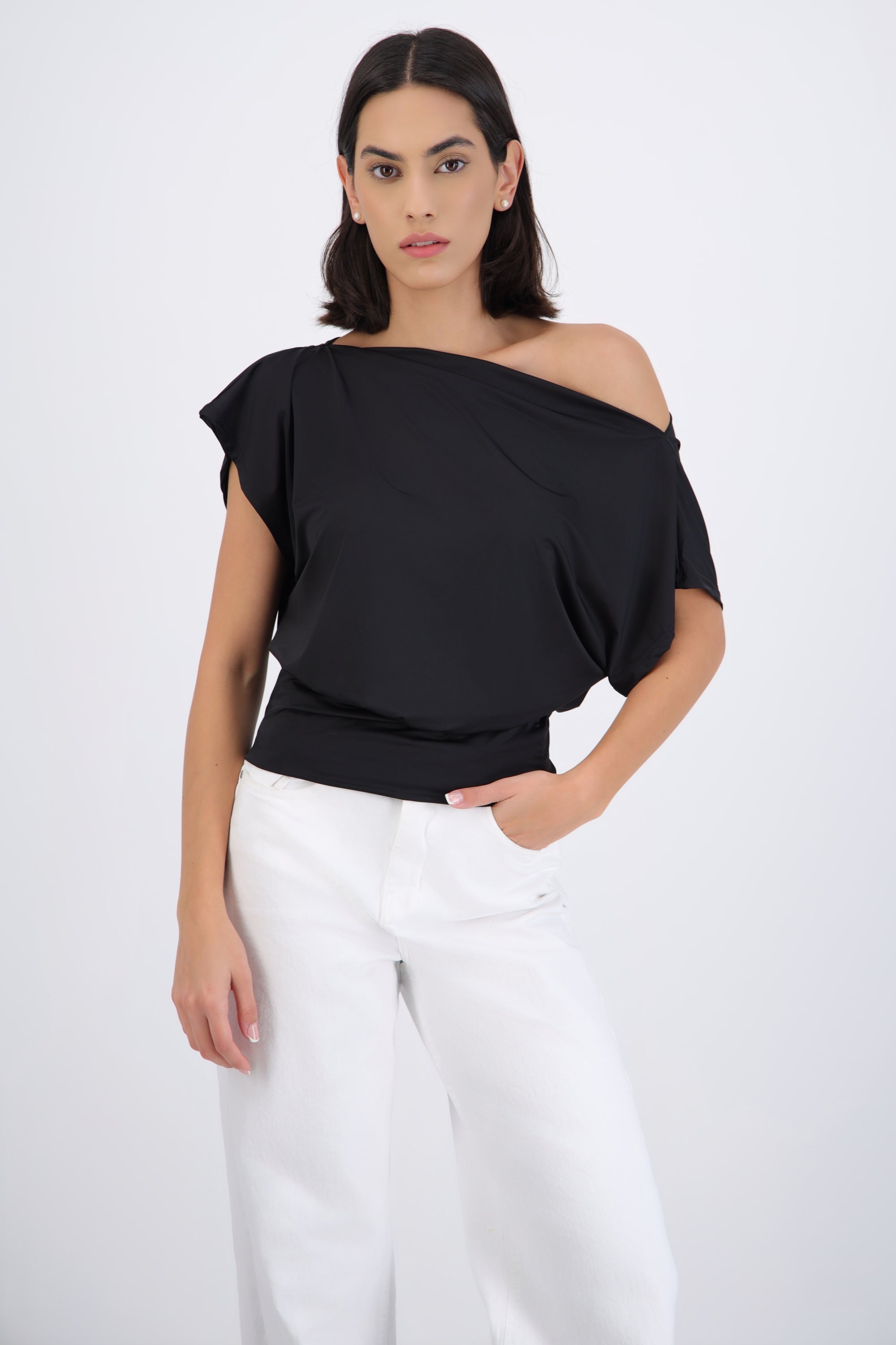 Top manga corta off shoulder