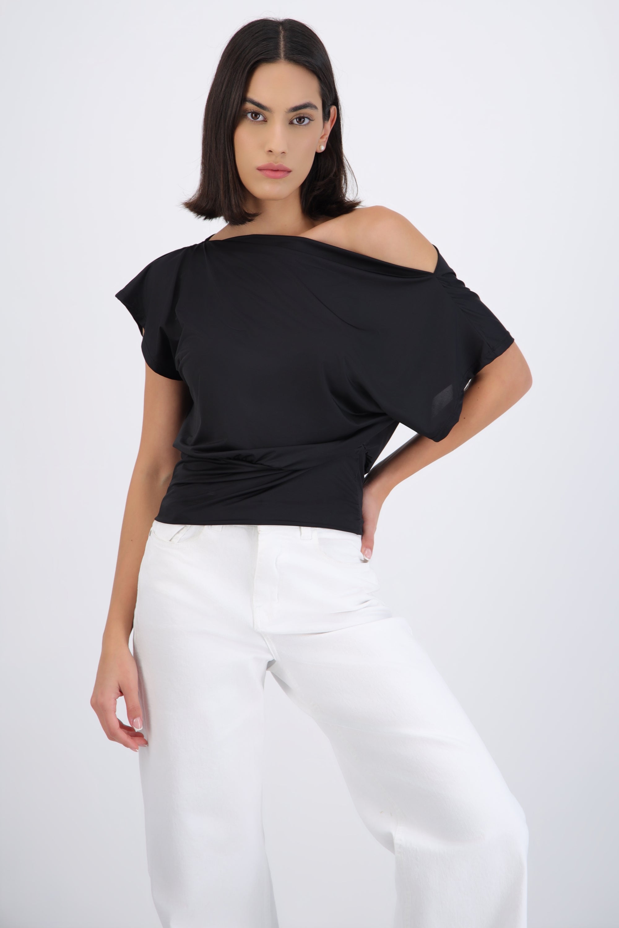 Top manga corta off shoulder