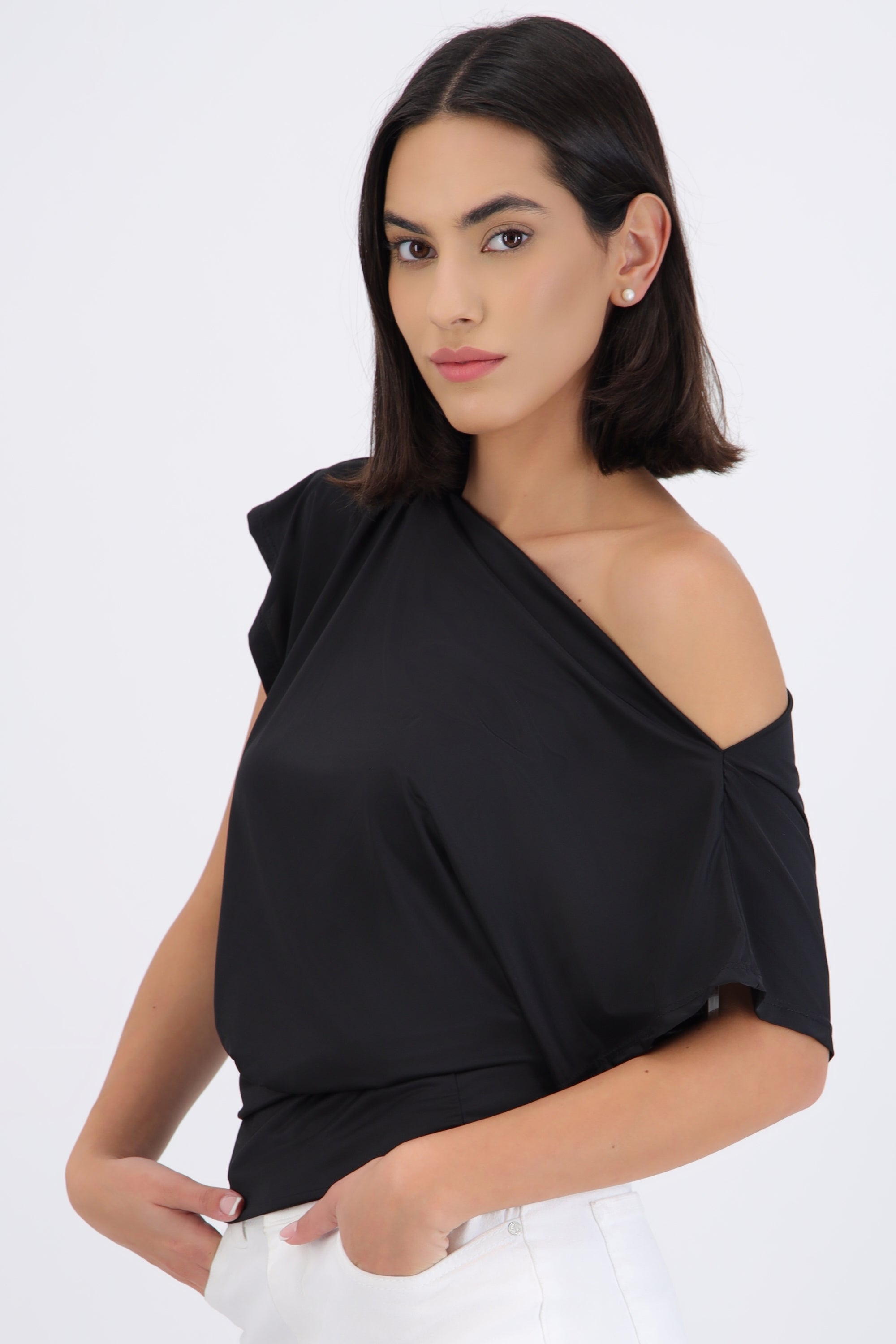 Top manga corta off shoulder