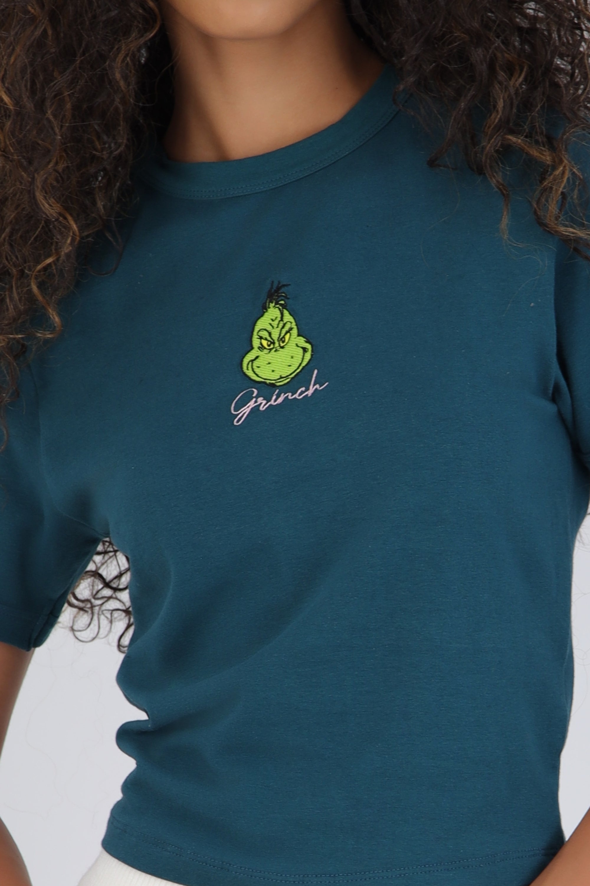 Crop grinch manga corta