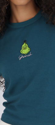 Crop grinch manga corta