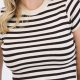 Top crop rayas manga corta