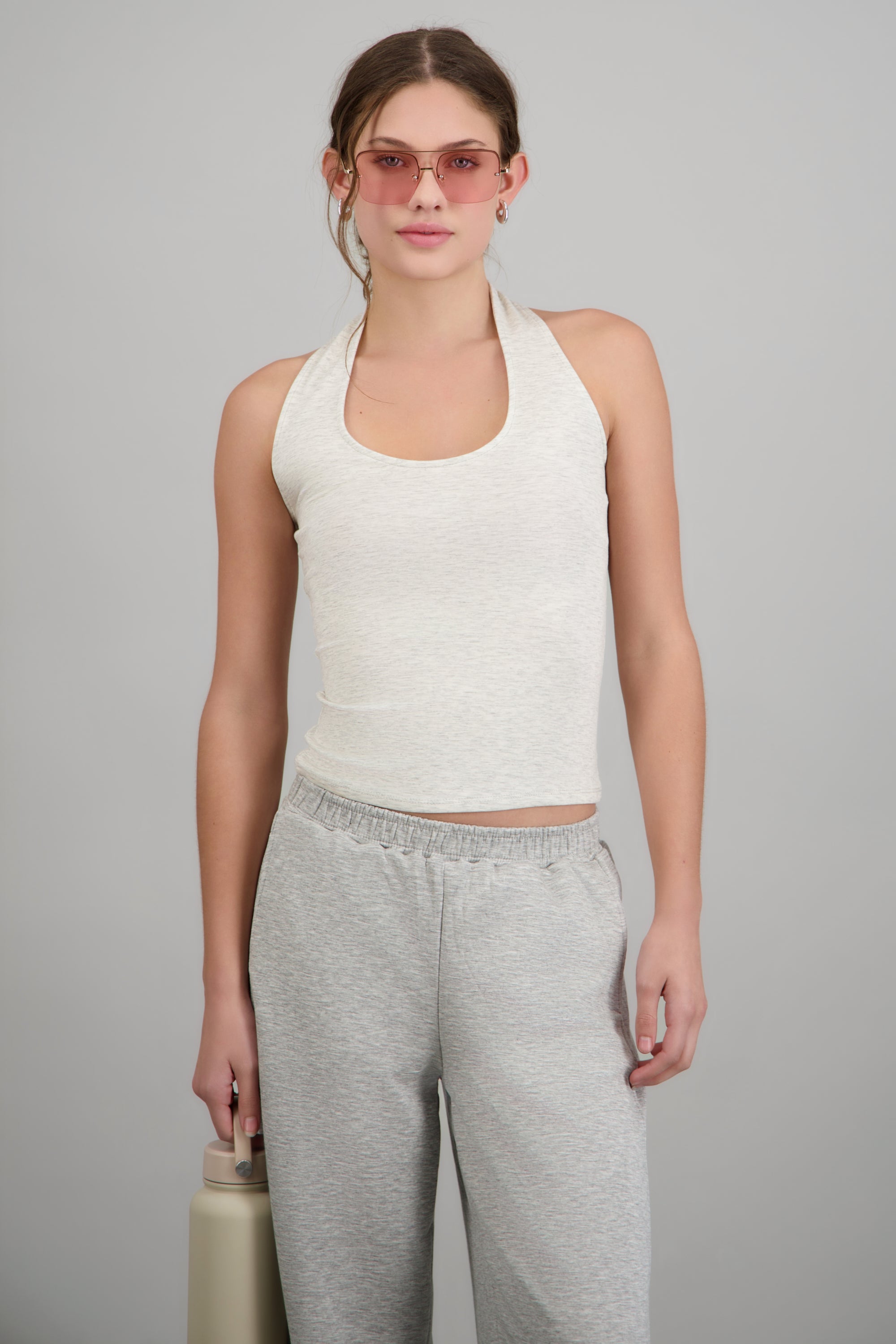 Top halter modal GRIS CLARO