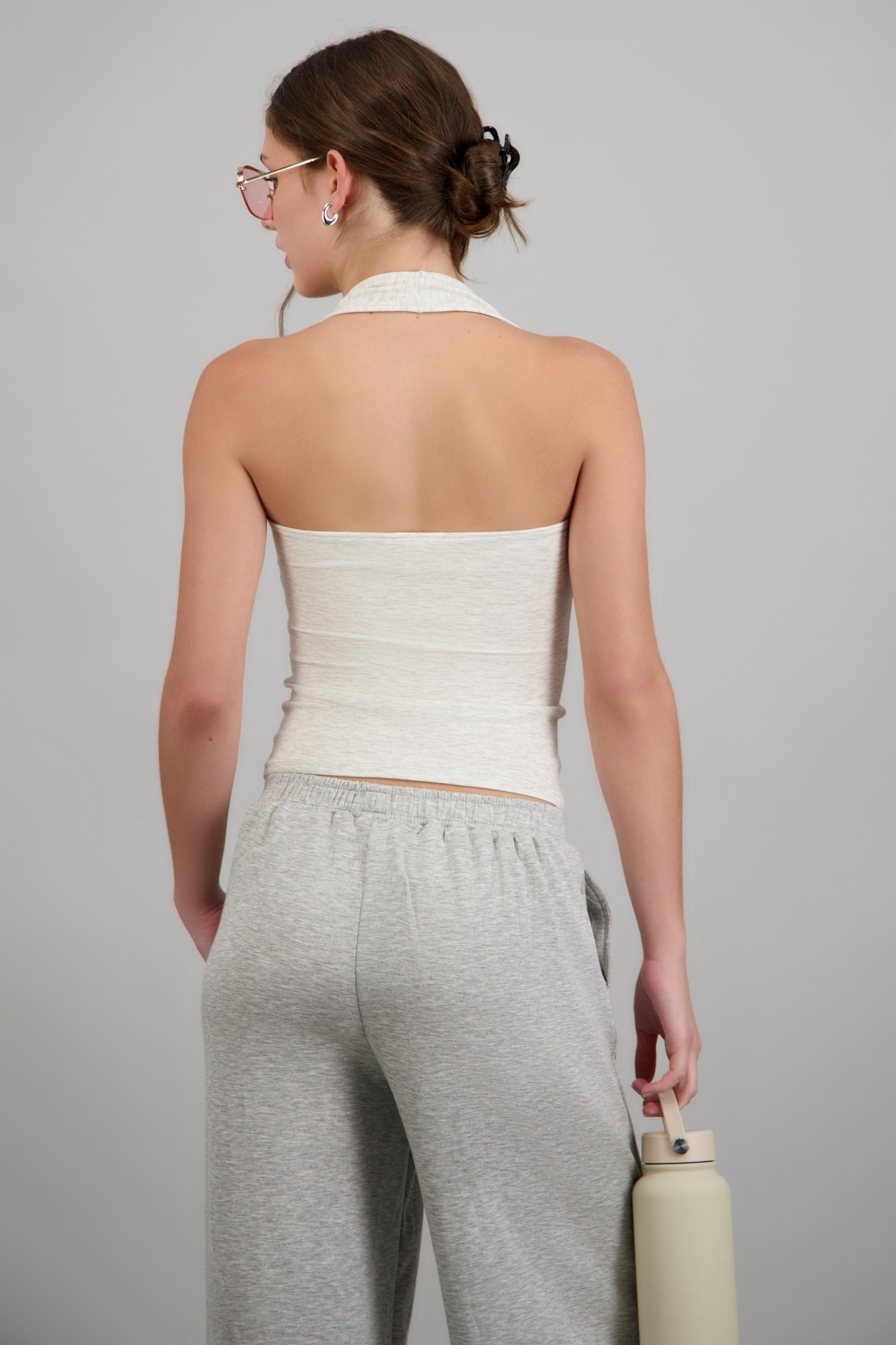 Top halter modal GRIS CLARO