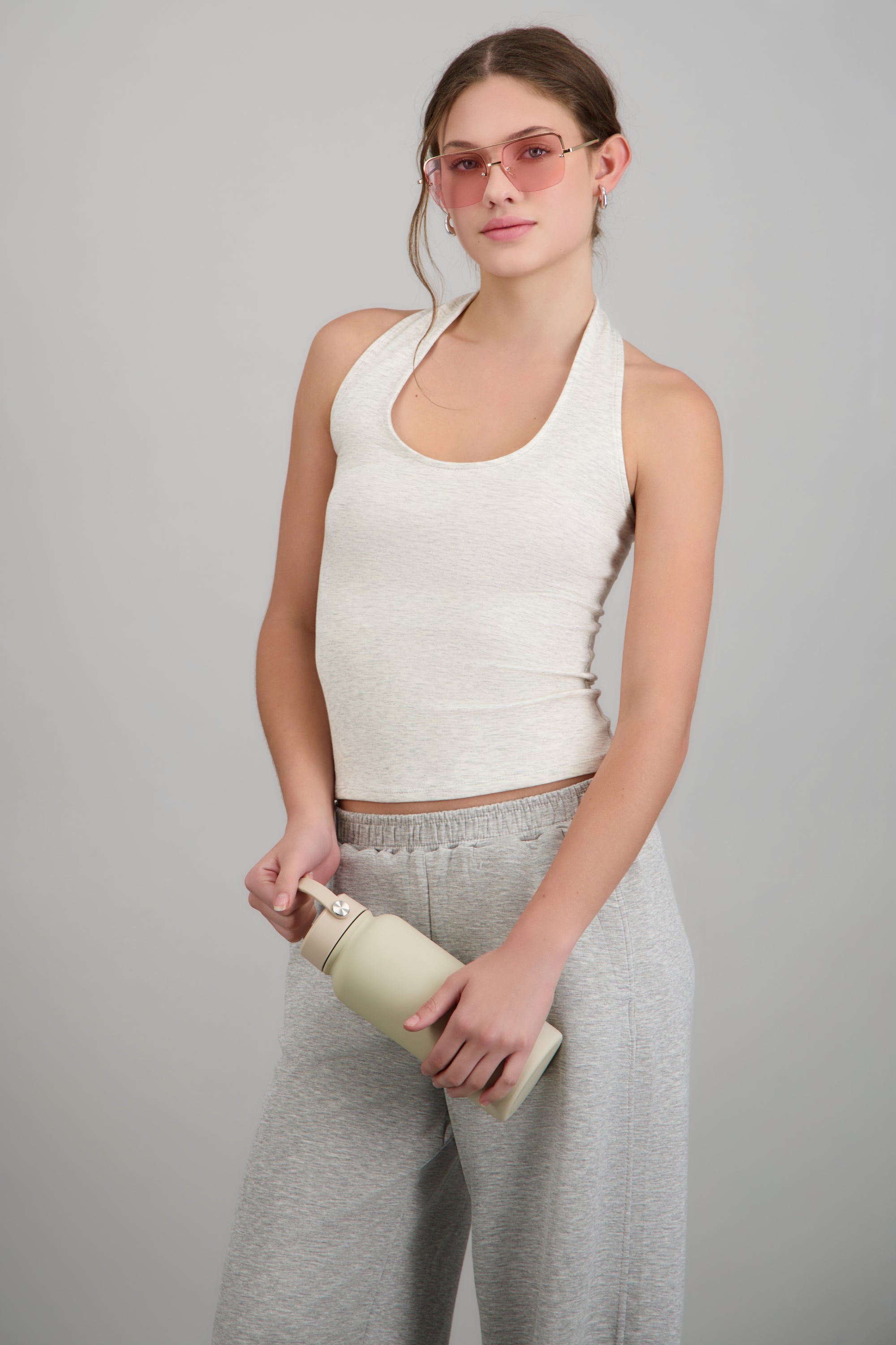 Top halter modal GRIS CLARO