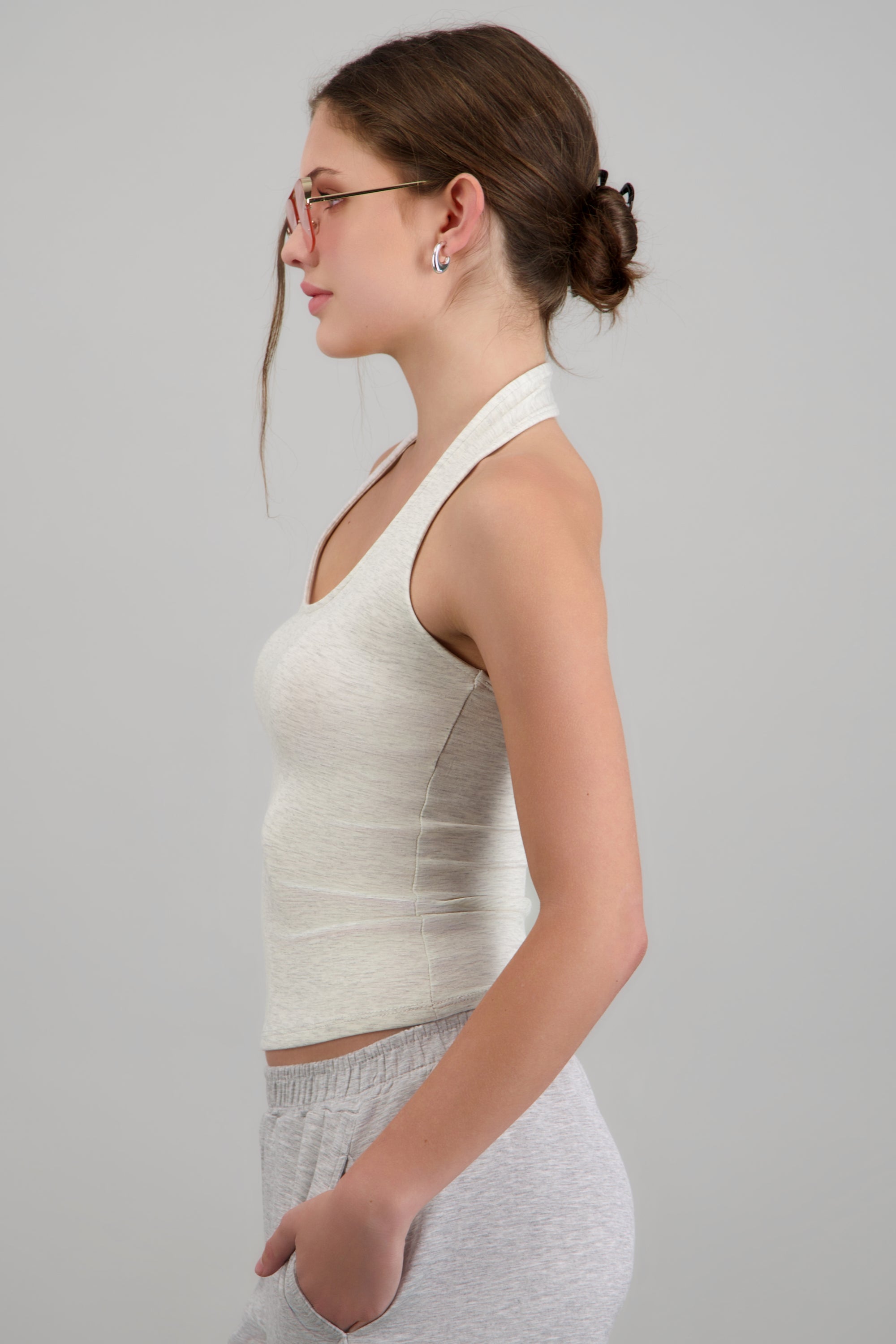 Top halter modal GRIS CLARO
