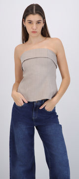 Top strapless rayas