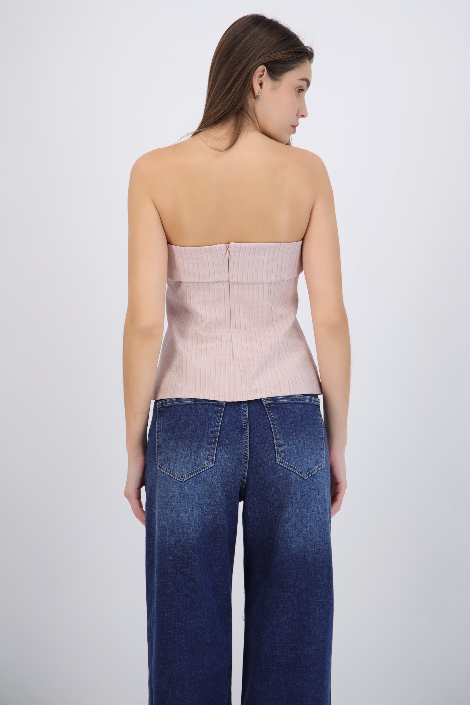 Top strapless rayas